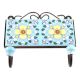 Turquoise And White Tiny Flower Ceramic Tiles Hooks